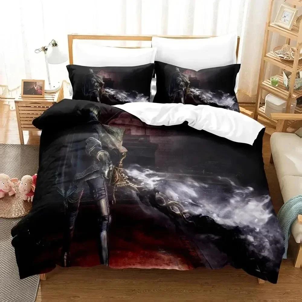 Luxury New 3D Print Game Dark Souls Bedding Set Duvet Cover Bed Set Quilt Cover Pillowcase king Queen Boys Adult Bedding Set