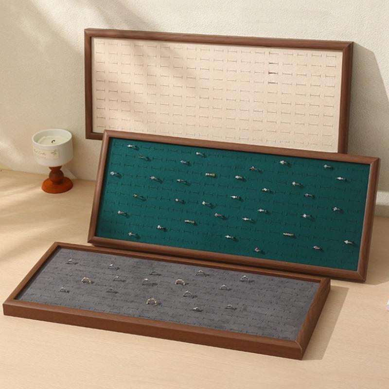 Wooden Jewelry Displays Tray Rings Jewellery Showcase Pallet Large Capacity Ring Organizer Tray Household Trinket Storage Salver