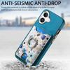 For iPhone 16 Case Kickstand Leather Coated TPU Pattern Back Cover