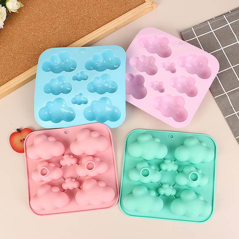 Силіконова форма для цукерок у формі хмари з 8 порожнинами, форма для випікання шоколадного пудингу, десертного торта, кухонний інструмент, свічка, миловаріння