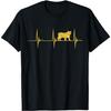 Karakal Katze Wildkatze Herzschlag EKG Puls Braun Beschichtet Katze T-Shirt