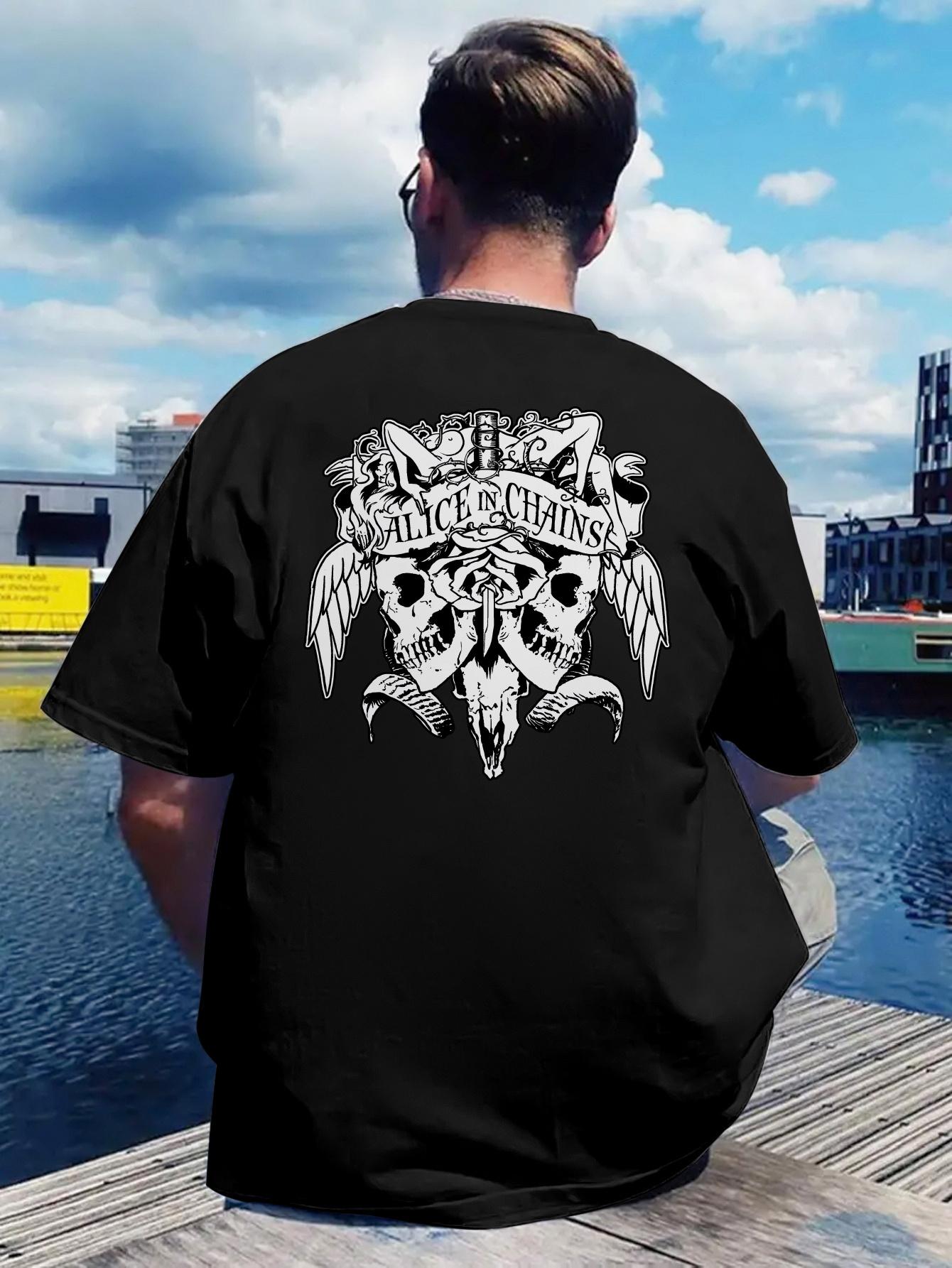 Vintage Rock Band Graphic T-shirt - Skull & Chain Design XXXL