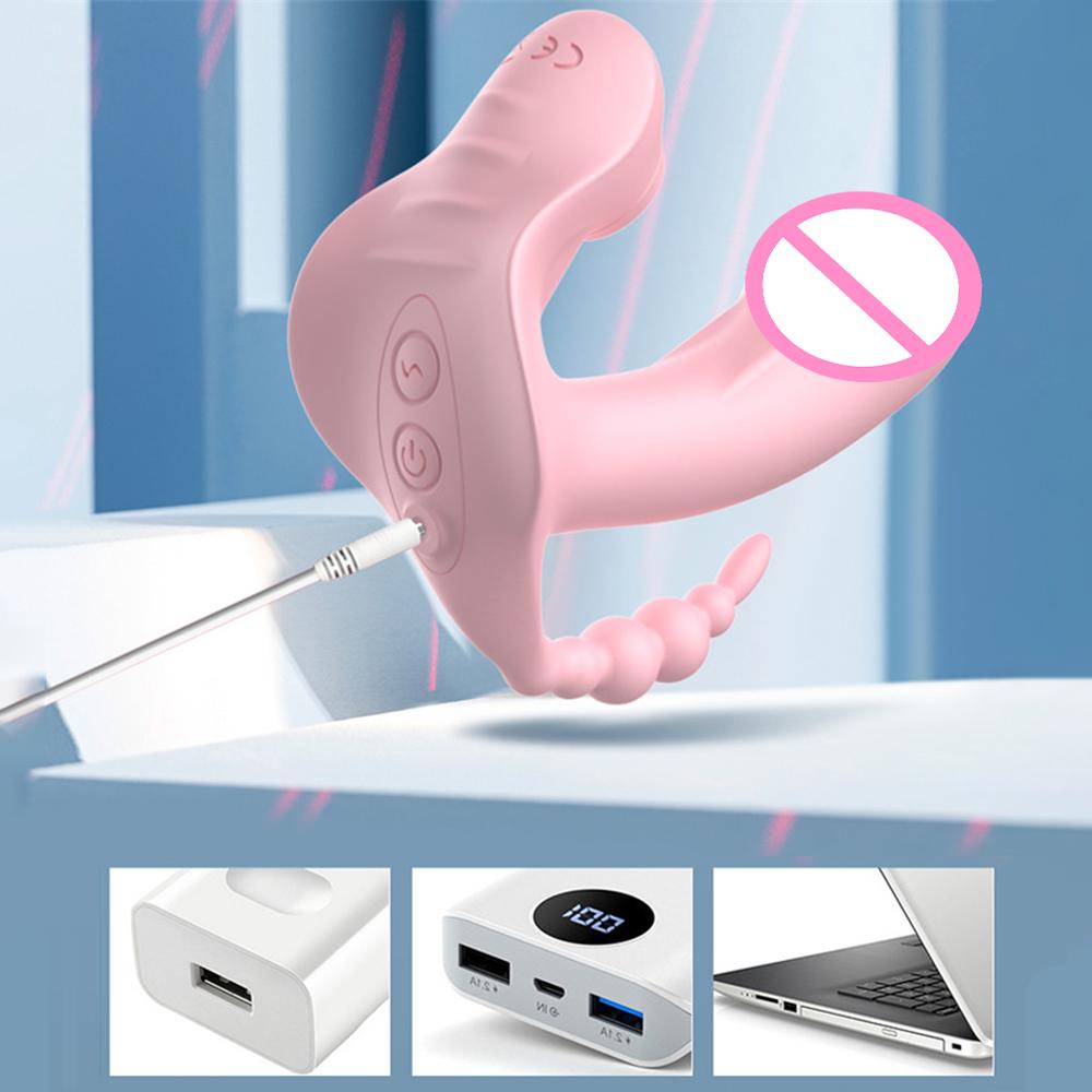 Tongue Licking Female Masturbator Wearable Vibrator Remote Control Clitoris G-Spot Anal Stimulator Massager Sex Toy For Women