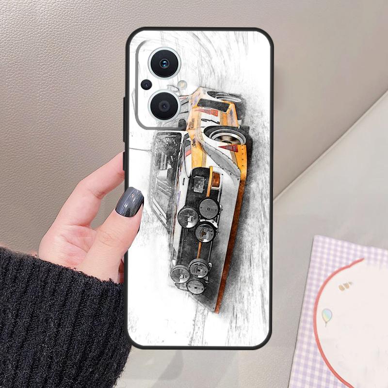 T16 Rally Car Funda For OPPO Reno 8 7 Lite 11F 12F 13F 14F 15F 10 12 13 14 Pro OPPO Find X8 X6 X9 Pro Case