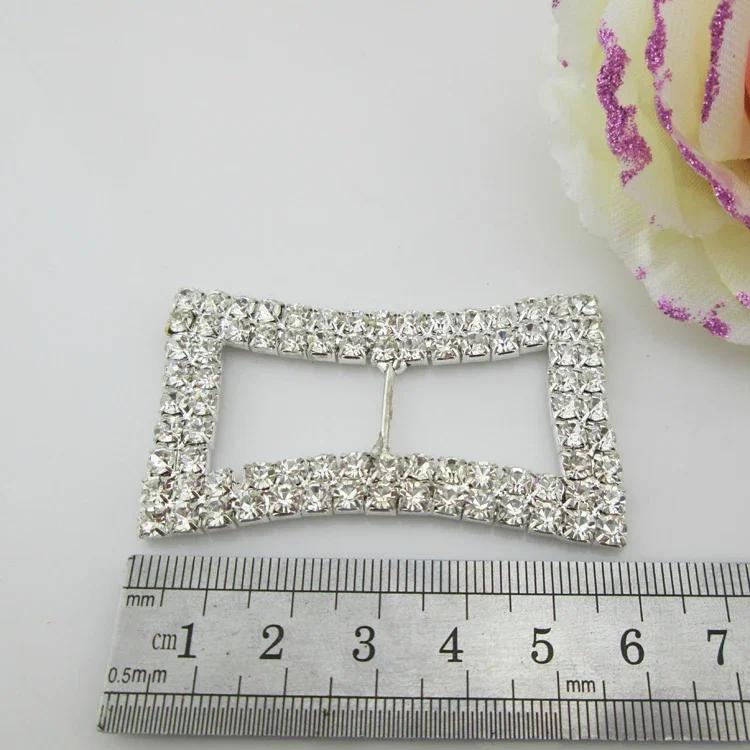 Rhinestone Invitation Ribbon Slider Buckle for Ribbons Wedding Supply Gift Wrap Hair Bow Center