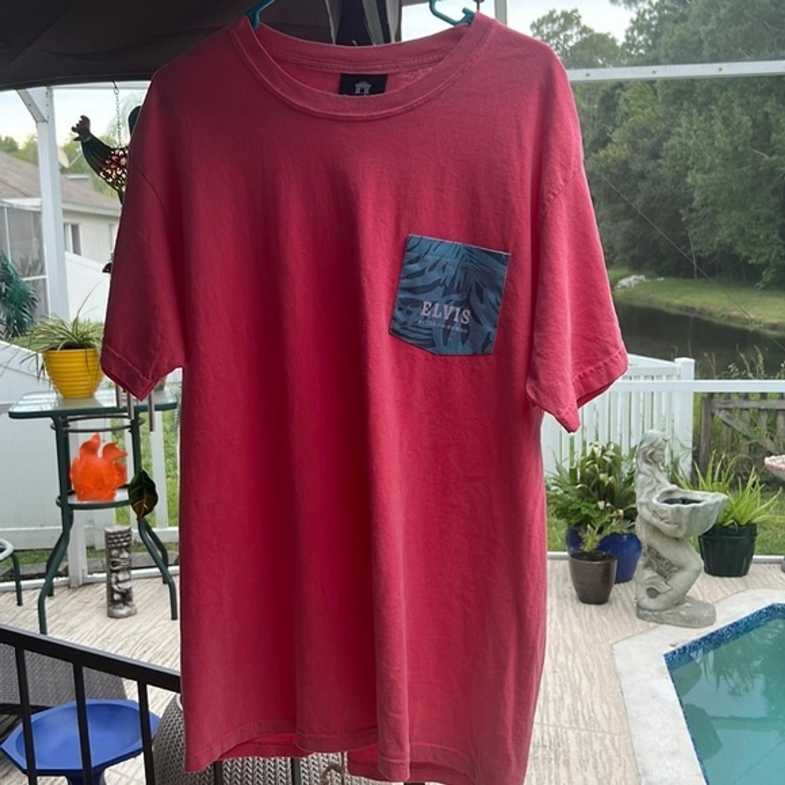 Graceland Elvis Presley Aloha From Hawaii Pocket Rare Large Pink Tee T-Shirt 3XL