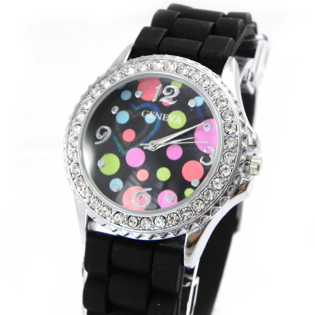 Les Trésors De Lily [I2716] - Montre Design 'Absolu' noir multicolore