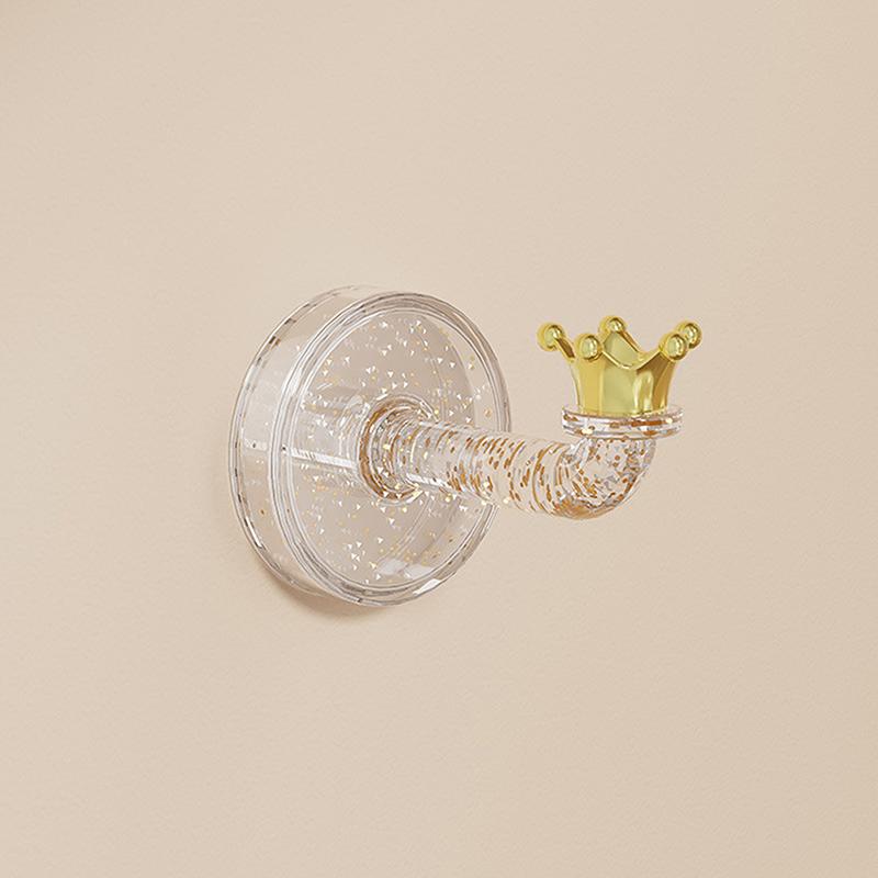 

Настенный держатель для резинок для волос в виде короны, многоцелевой органайзер для ювелирных изделий, ожерелий, браслетов, настенная вешалка для ключей с крючками short прозрачный