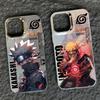 IMD Electroplating Naruto Hard Case for iPhone 15 Pro, 14, and 13 - Silver Anime Protective Cover