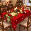 Oil-proof Christmas Santa Claus Tablecloth Waterproof Xmas Deer Table Mat  Home Dector