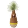 Pet Stimulation Toy for Indoor Play Wooden Wobble Cat Toy, Self-Righting Tumbler with Feather Cats, Interactive Plush Hunting Cats Punching Bag Stable