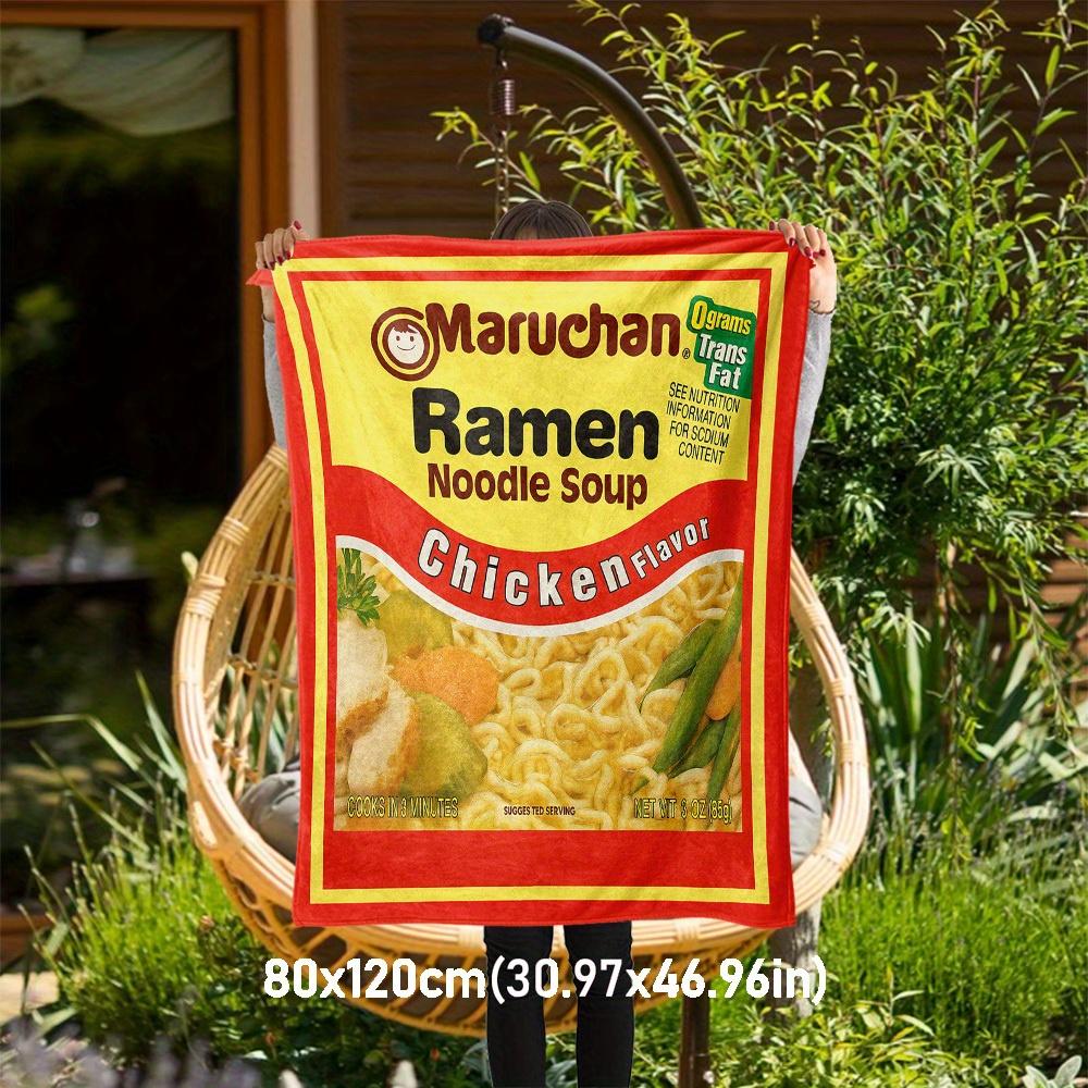 

1pc Ramen Noodle Soup Blanket for Sofa Bed Soft and Light Bedding Ideal for Picnics, All-Season Christmas Outdoor Decor Accessories-c0803010 80x120cm