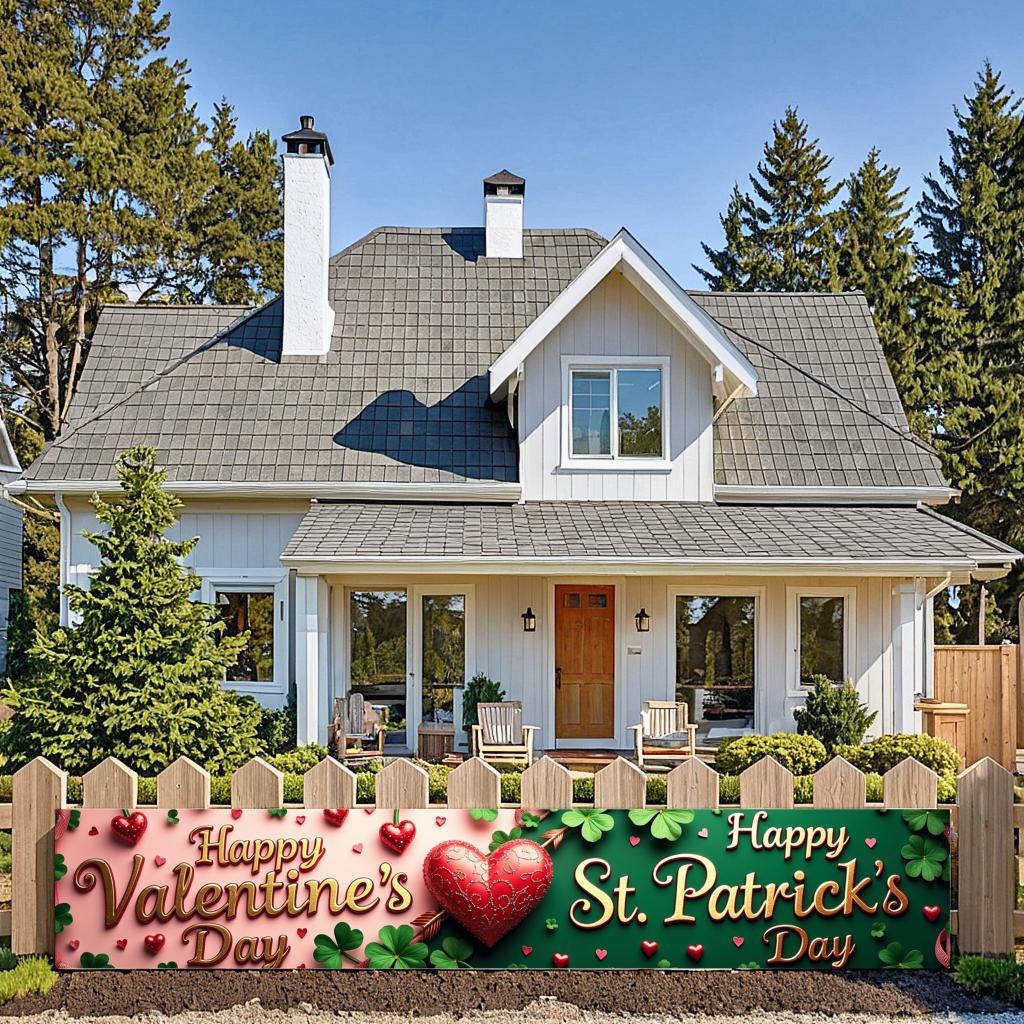 Romantic Large Decoration Shamrock Theme Party Event Banner for StPatrick's Day Holiday Party Romantic Event