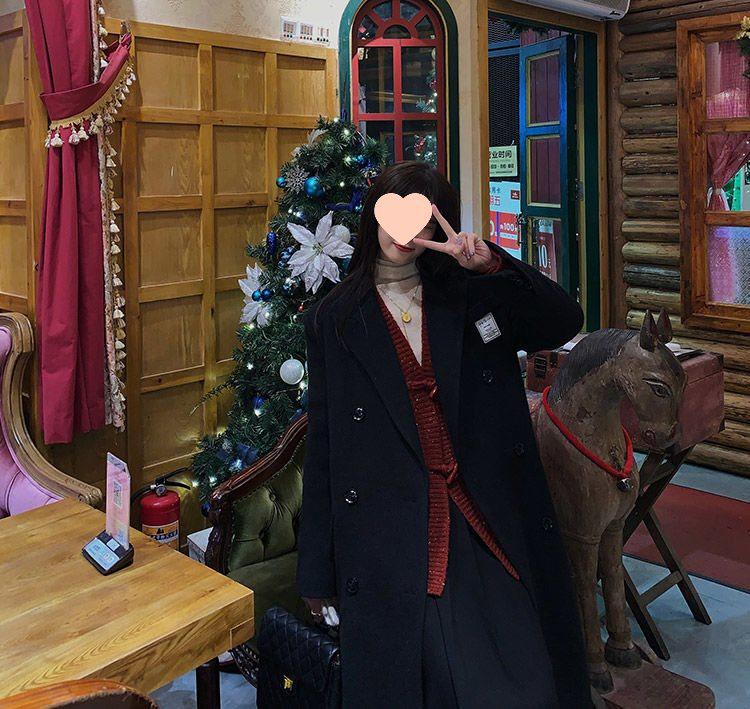 Women's Mid-Length Woolen Coat: Spring/Summer, Korean Style, Loose Fit, Versatile, Petite, Cotton-Enhanced