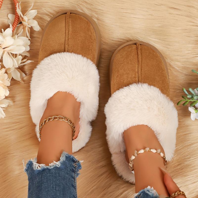 Mode 2025 Neue Hochwertige Damen Pelz Schnee Hausschuhe Wintermode Zuhause Plüschschuhe Leichte Wohnzimmerschuhe Beliebte Schuhe