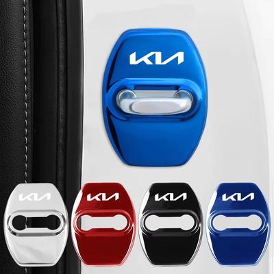 4Pcs Titanium Alloy Car Door Lock Protective Cover For Sportage Seltos Sorento K3 K4 Soul Carnival EV6 EV9 Carnival K5 Pegas