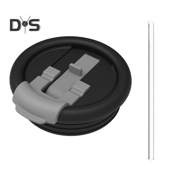 

Крышка-трубочка для стакана сменная силиконовая герметичная многоразовая устойчивая к брызгам крышка стакана совместима с аксессуарами для стаканов объемом 40 унций чёрный