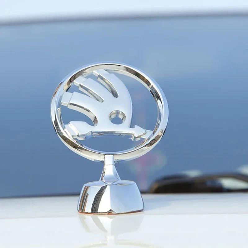 Ycpry6 Autocollant Emblème Capot Avant de Voiture pour Skoda Fabia 1 Octivia RS Superb 2 Rapid Kodiaq A7 Karoq Citigo Yeti Kamiq Vision S Badge 3D