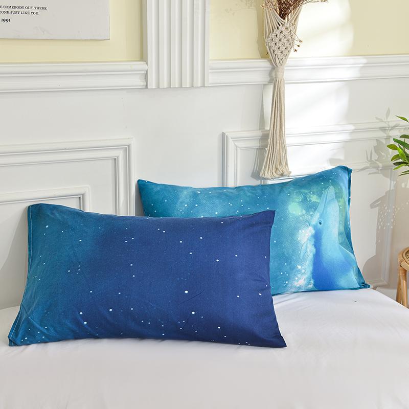 Printed Pillow Cover 2pcs Pillowcase 48x74cm Pillow Sham for Home Bed Pillowslip Rectangle Cushion Cover funda almohada