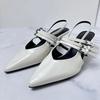 New Arrival Women's Sandals with Buckle Strap High Heels Elegant Pointed Toe Stilettos Summer shoes White Party Dress