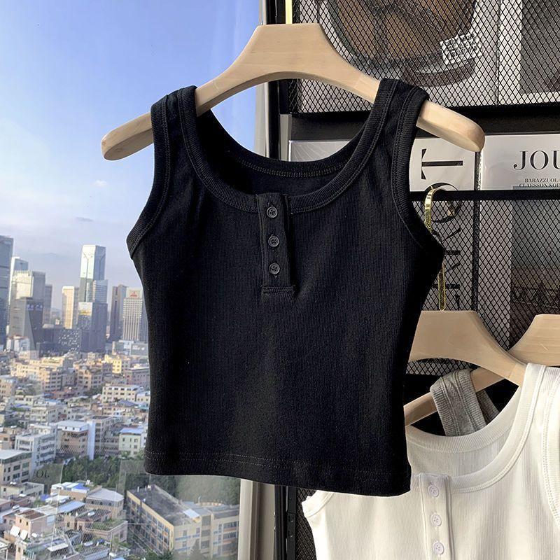 Women s Versatile Summer Camisole for Yoga, Running, and Sports - Slimming Sleeveless Vest M 90-105 lbs чёрный
