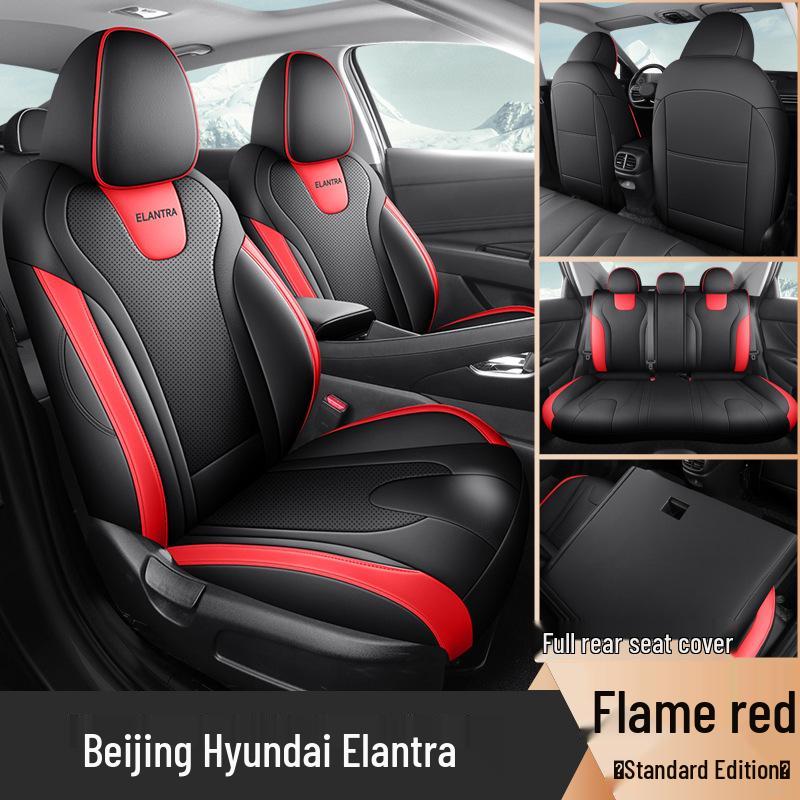 Universal Leather Car Seat Cushion for Beijing Elantra - Fits Five-Seater, All-Season Use