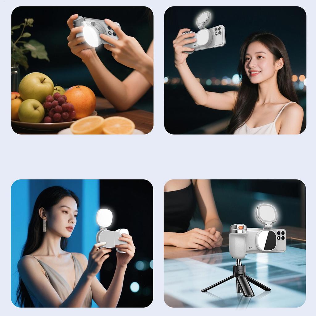 Magnetic Rotatable Camera Grip Wireless Selfie Handle With Shutter Travel Outdoor Sports Photography For Smartphone, Men Women