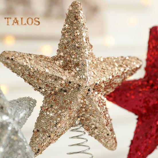 Weihnachtsstern-Baumspitze, glitzernder Stern, Weihnachtsbaumspitze, Dekoration, Kunststoff-Stern-Ornament für Weihnachtsbaum-Dekoration