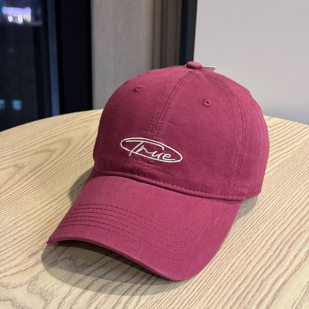 Korean-style fashion yellow letter embroidery Korean-style washed cotton baseball cap for young couples, suitable for outings, unisex sun hat
