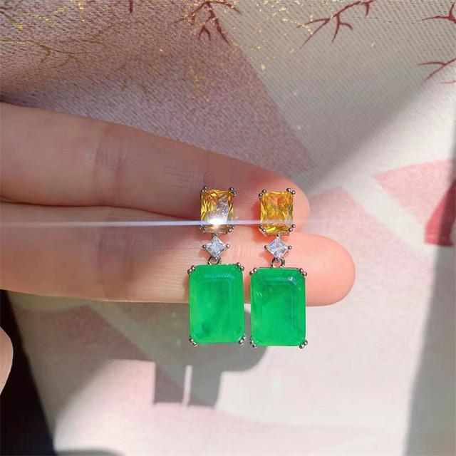 

Квадратные висячие серьги с блестящими кристаллами, высокое качество, эффектный дизайн, элегантные темпераментные брендовые ювелирные изделия, модные серьги