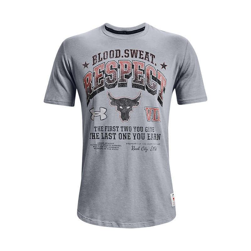 Under Armour Project Rock Graphic T-shirt Grey Men s 1367121-035 XXL
