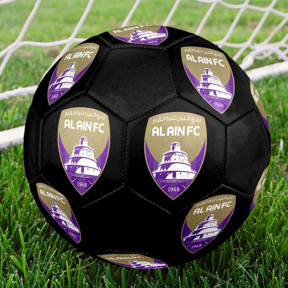 Al Ain FC Size 5 Soccer Ball, Machine-Stitched PVC, Durable & High Bounce, All Ages Fit, fan merchandise, matches & outdoor use.