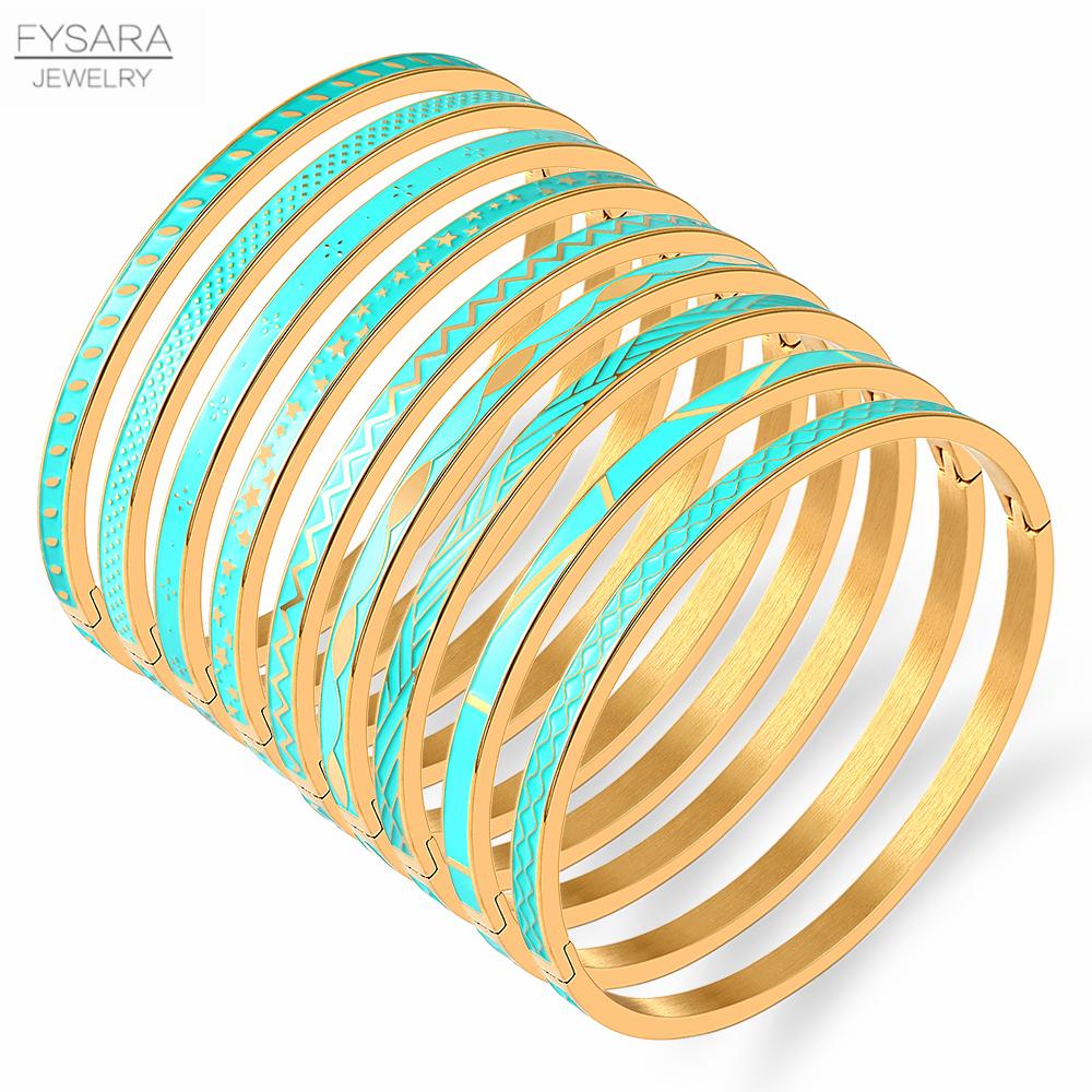 Braccialetti Smaltati Geometrici per Donna Acciaio Inossidabile Braccialetti Sottili Romantico Matrimonio Trendy Party Gioielli Regalo