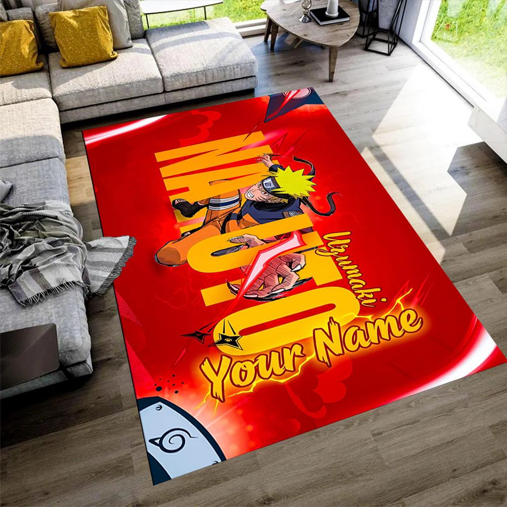 Naruto Character Customize Text Floor Rug Office Rug Suitable for Study Room Decorate Room Kitchen Playrooms Anti-slip Rug Anime Office Decor