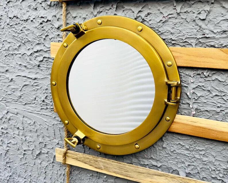 Handmade 12' Nautical Ship Window Round Porthole | Brown Finish Porthole