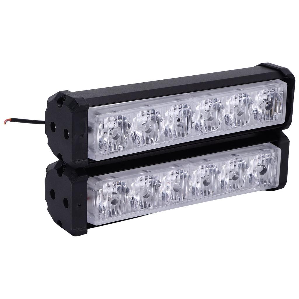 2PCS COB Warning Strobe Flash Light 6LEDs Red Blue White Lighting Universal for Motorcycles ATVs Trucks DC12V‑24V
