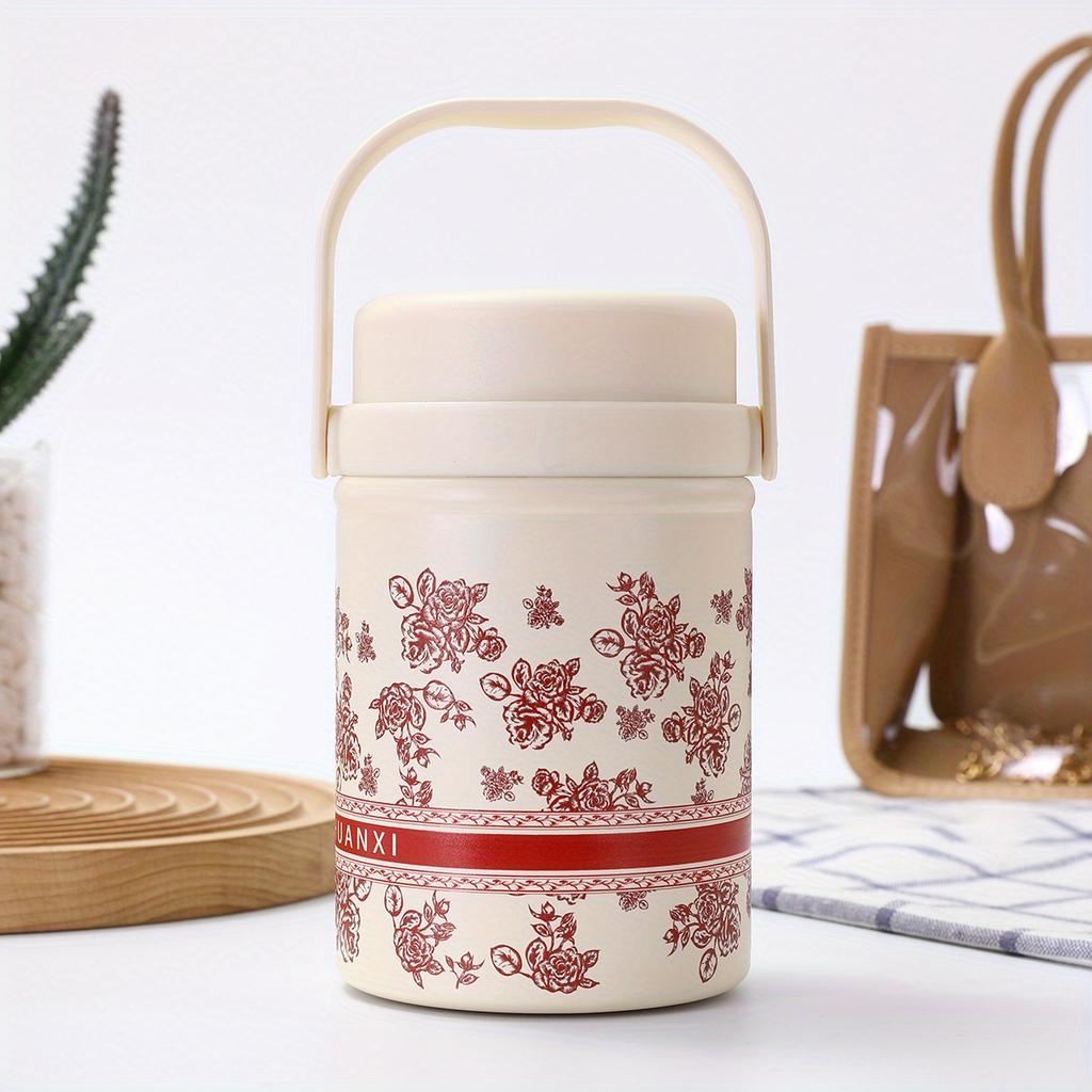 Garnek do gulaszu Stal nierdzewna Izolowany próżniowo Pojemnik na jedzenie Lunch box Pojemniki z dodatkową łyżką Zupa Przechowywanie jedzenia Biuro Podróż Piknik