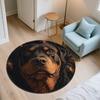 Black Rottweiler pattern round rug,Carpet Rug for Living Room Bedroom  Playroom ,Non-slip Floor Mat,Holiday Gifts and Birthday Gifts.