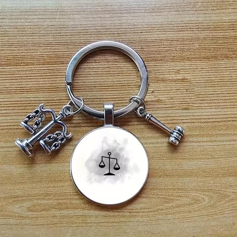 Legal Keychain: Scales of Justice & Gavel Charm - Perfect for Lawyers