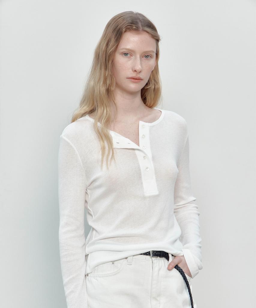 Deomago Essential Henryneck Long Sleeve (White)