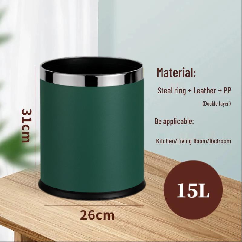 

Yu Zhu Xun Decorative 15L Double-Layer Trash Can with Lid
