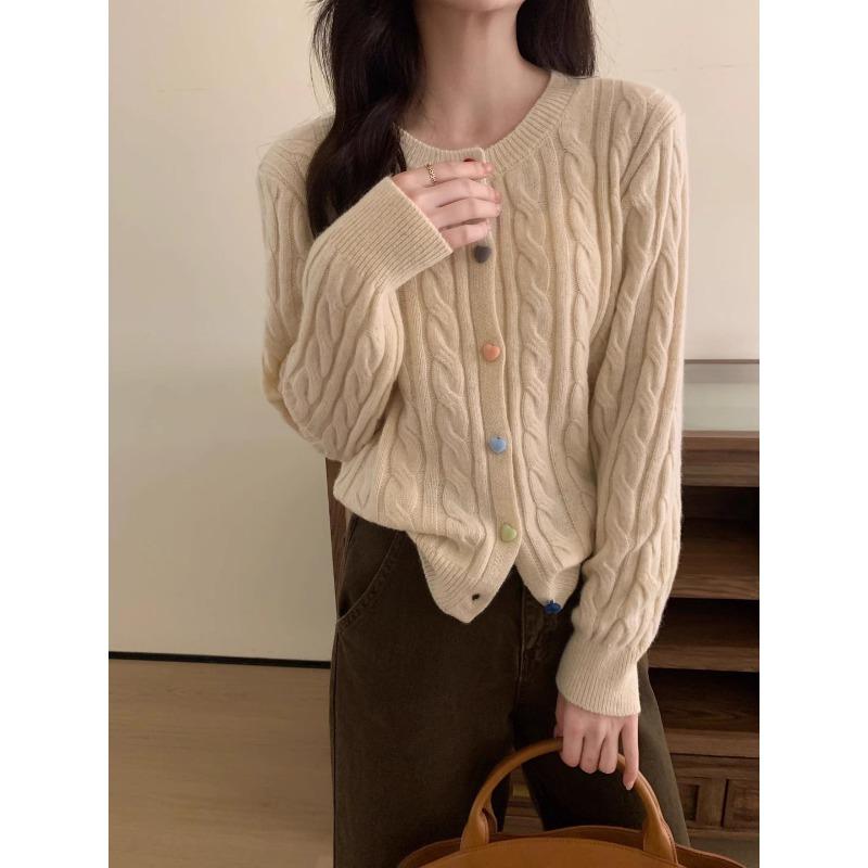 YYFS Dámská móda Ležérní Podzim Zima Jednobarevné svetry s dlouhým rukávem a výstřihem do O