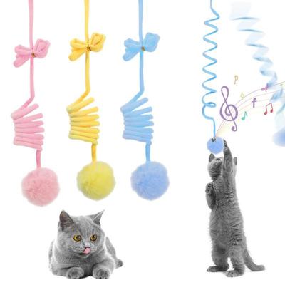 Divertente gattino appeso giocattolo interattivo per animali domestici, giocattolo con palla a molla