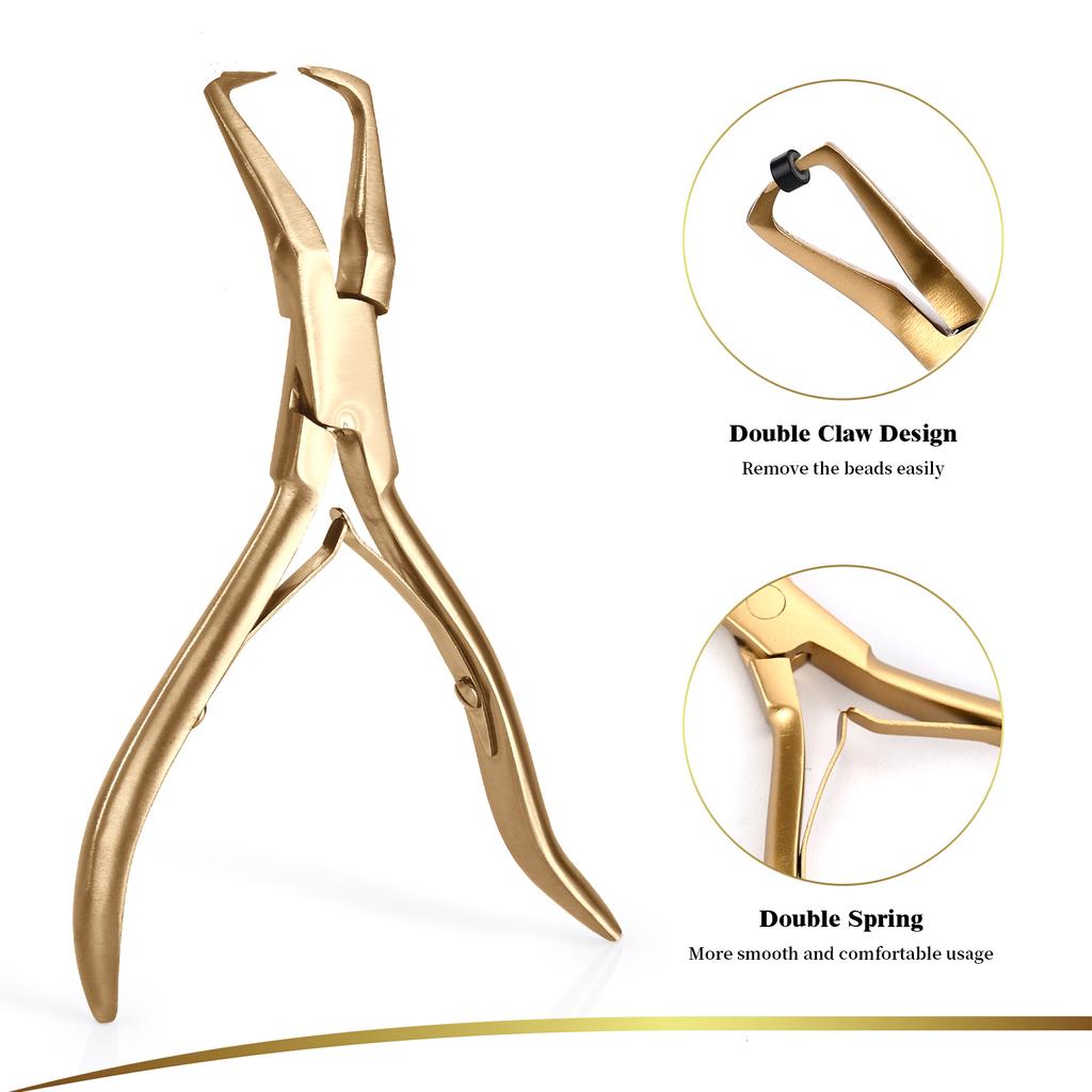 Clești de extensie profesie Clești pentru extensii de păr pentru micro inele și instrumente de îndepărtare a legăturii de lipici de fuziune Clești pentru păr