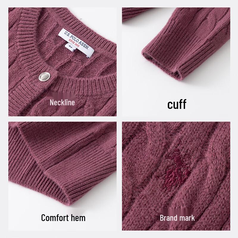 U.S. Polo Assn. Women's Round Neck Wool Blend Cardigan