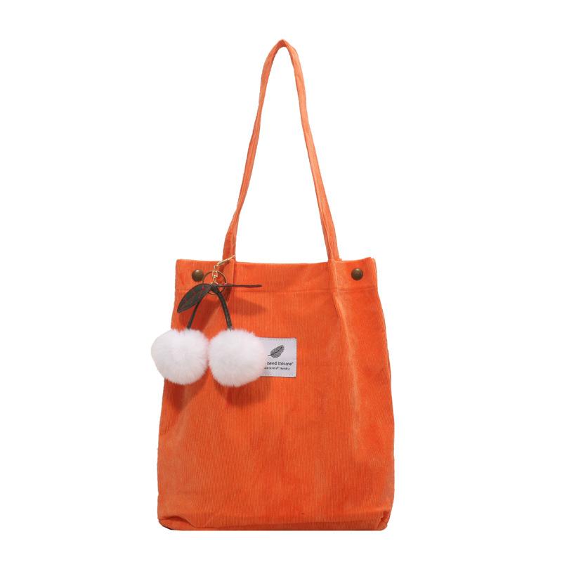 Herbst- und Winter Cordtasche Neue koreanische Version Ins Japanischer Harajuku Ein-Schulter Tragetasche Studentin Einkaufstasche