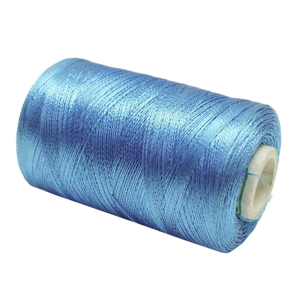 Aqua Blue Spool Overlocking Hand Machine Polyester Cones Serger 400 Mtr