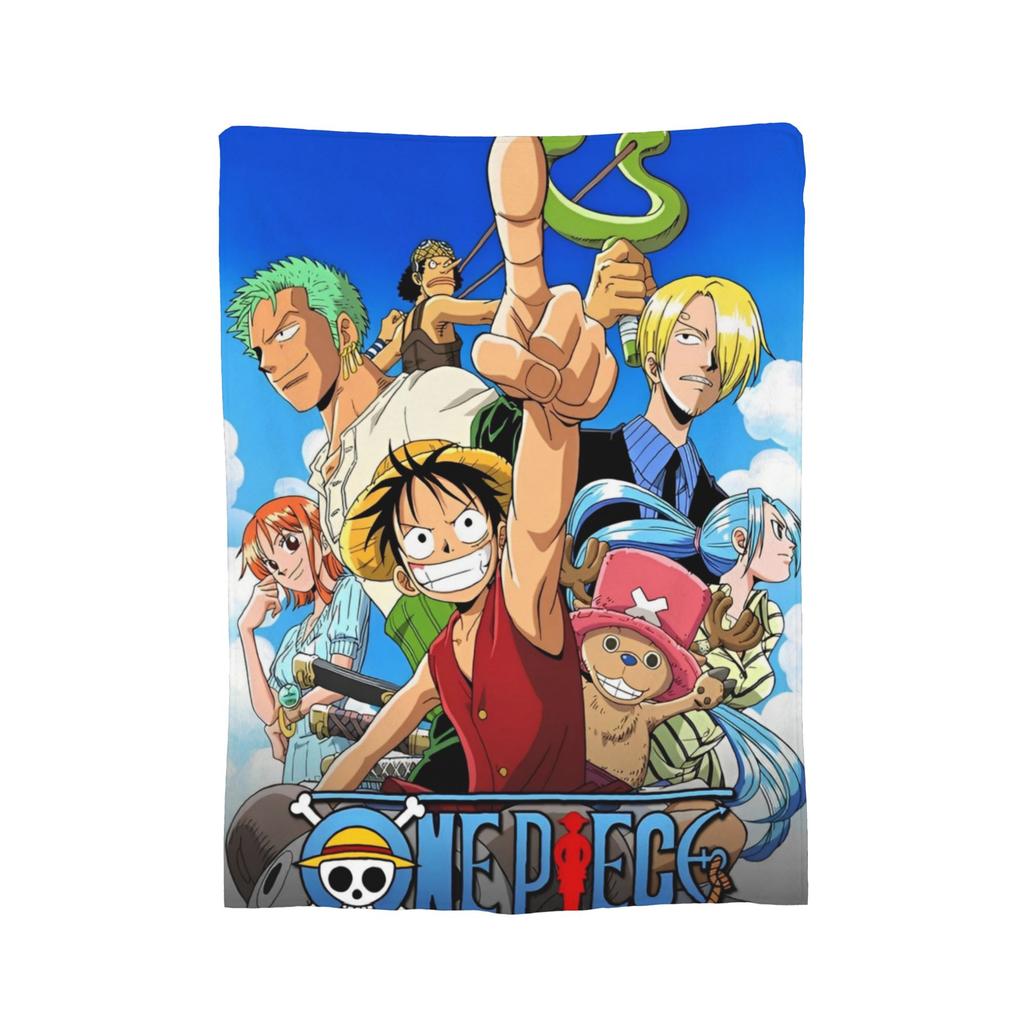 Luffy Roronoa Zoro Blanket Anime Wool Novelty Warm Throw Blankets for Home Restaurant Autumn/Winter,