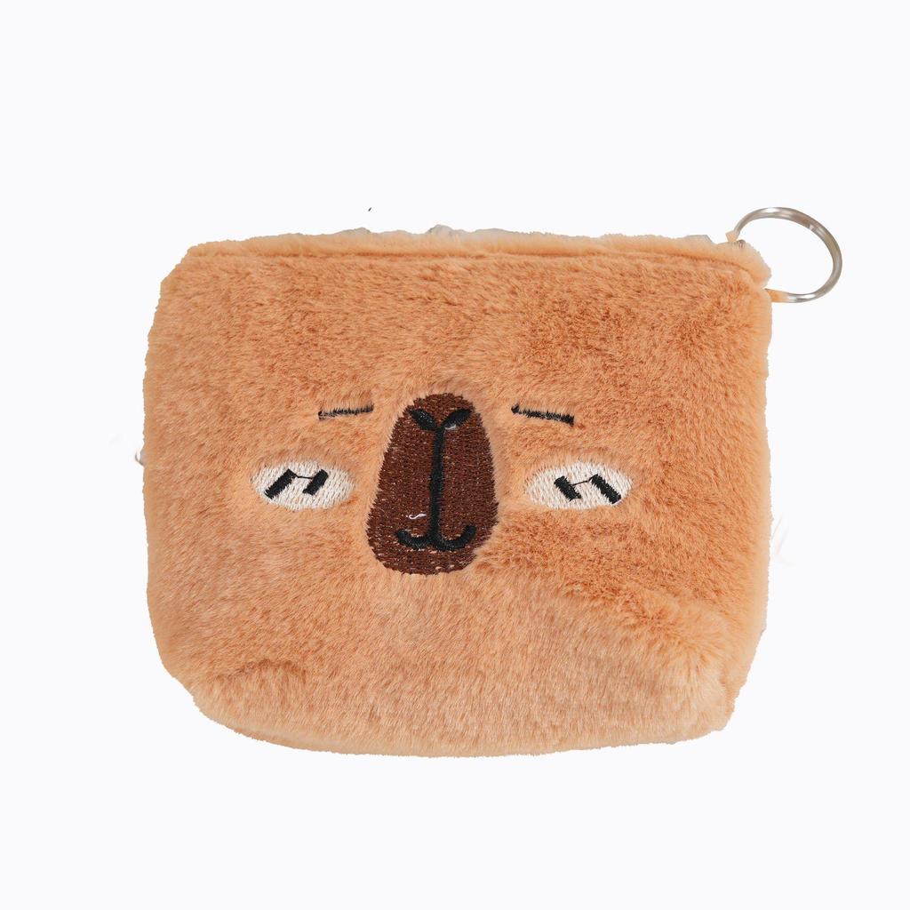 Trendy Capybara Cartoon Plush Coin Purse & Card Holder for Kids