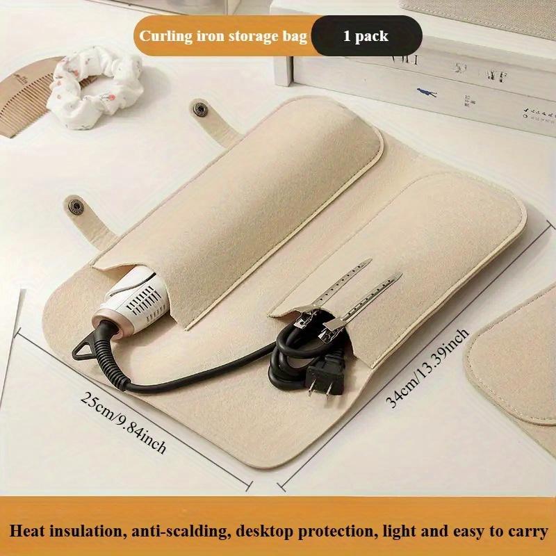 Hairdressing Tool Storage Bag with Double Pocket Design - Heavy-Duty Fabric Organizer with Zipper Closure, Scratch-Resistant